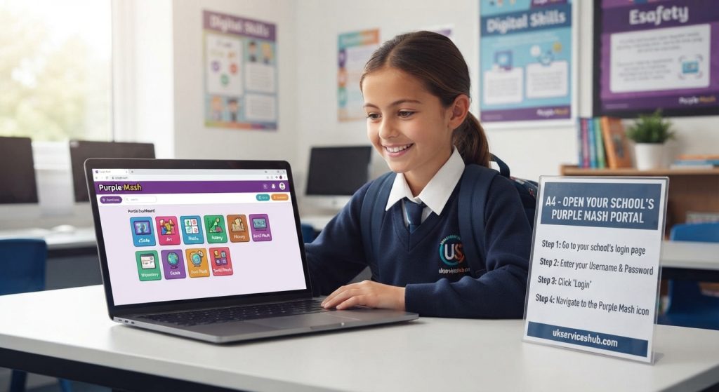 1. Open your school's Purple Mash portal