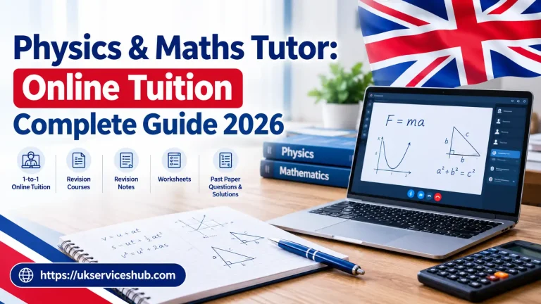 Physics and Maths Tutor online tuition complete guide 2026 with UK flag